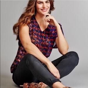 Cabi The Bonus Print Blouse Sheer XS 3248